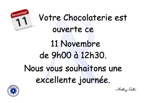 La chocolaterie Anthony Pailleux à Saint-Galmier est ouverte exceptionnellement ce mardi 11 novembre, Saint-Galmier, Anthony Pailleux, Maître Chocolatier 