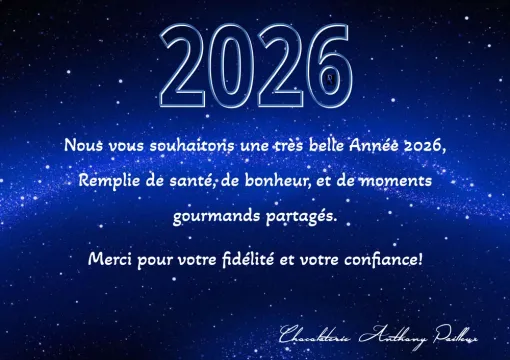 Nous vous souhaitons une très belle Année 2026, Saint-Galmier, Anthony Pailleux, Maître Chocolatier 