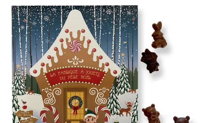 Calendrier de l'avent chocolat enfant modèle "La fabrique à jouets"