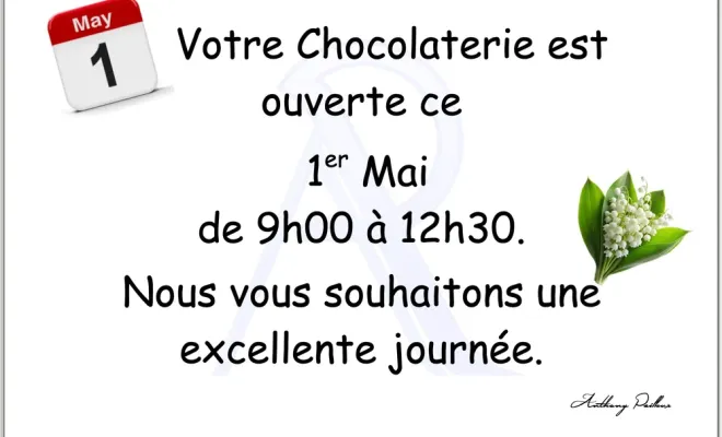 Votre chocolaterie est exceptionnellement ouverte ce 1er mai, Saint-Galmier, Anthony Pailleux, Maître Chocolatier 